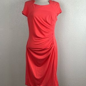 EUC Always Indigo Womens Orange Coral 🪸 Midi Dress Size L